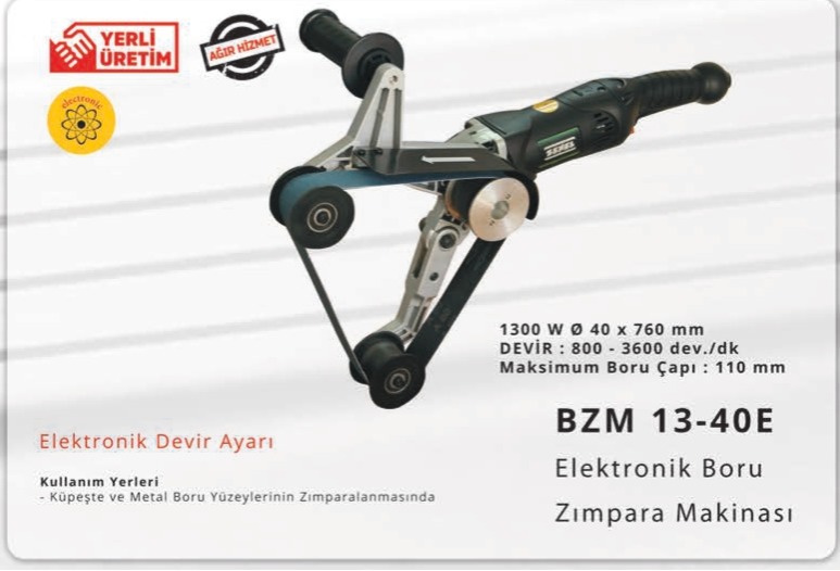 BZM 13-40E ELEKTRONİK BORU ZIMPARA MAKİNASI